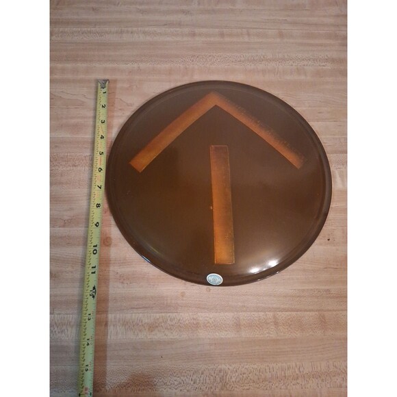 Vintage Kopp Glass Amber Signal Lens – Round Industrial / Traffic Light Cover – - Picture 4 of 5